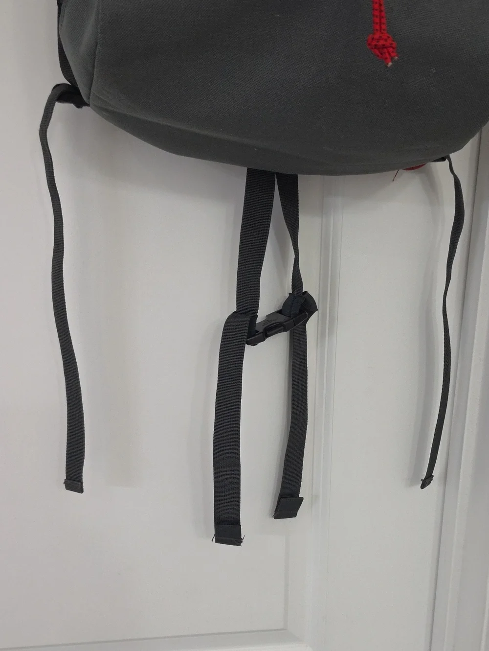 Coleman Gray and Tan Cooler Backpack with Red Cord Accents